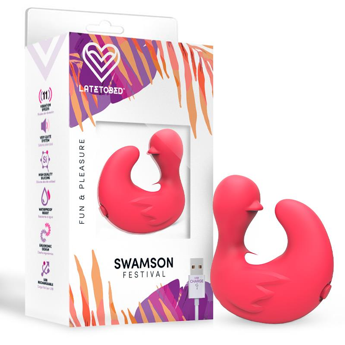 Swamson Stimulator Duckling Thimble USB Silicone Rose 1