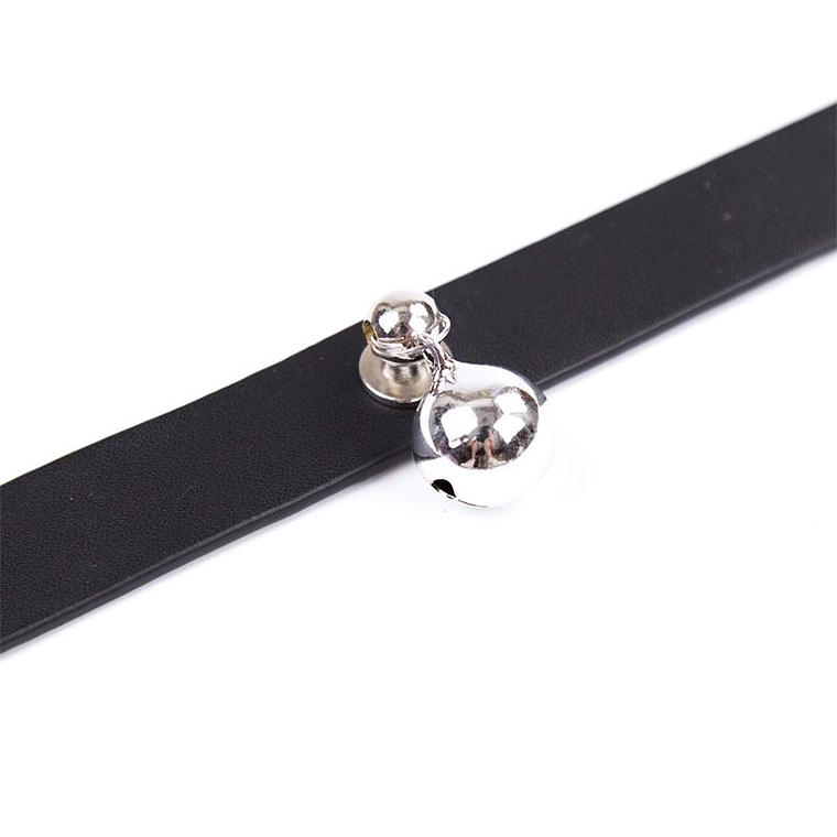 Collar with Bell Adjustable 43 cm Black 3