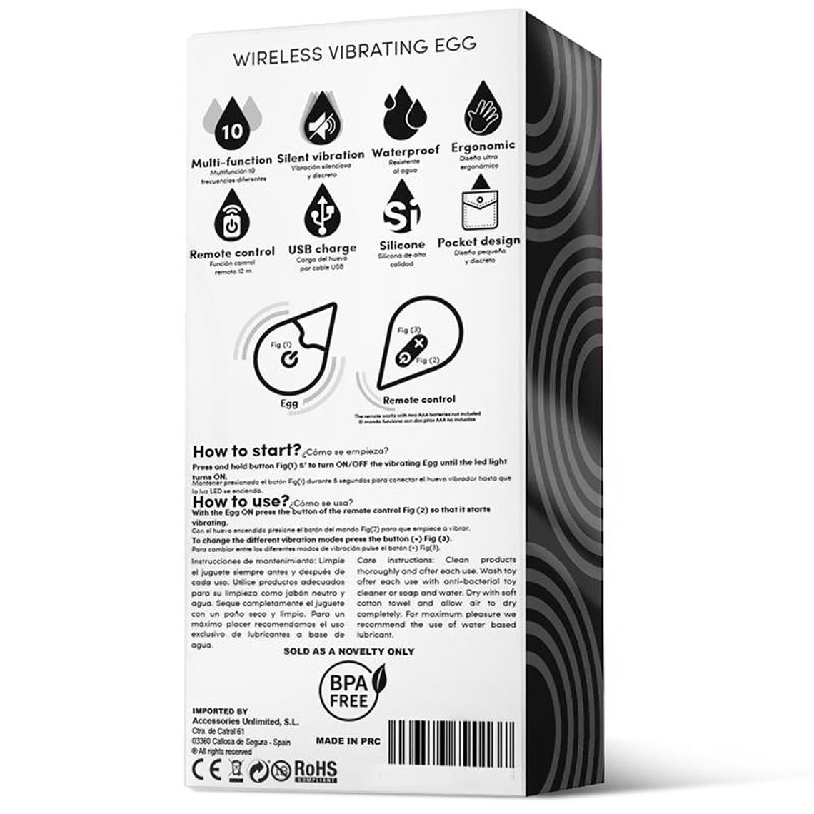 Vibrating Egg Remote Control USB Silicone Black 6