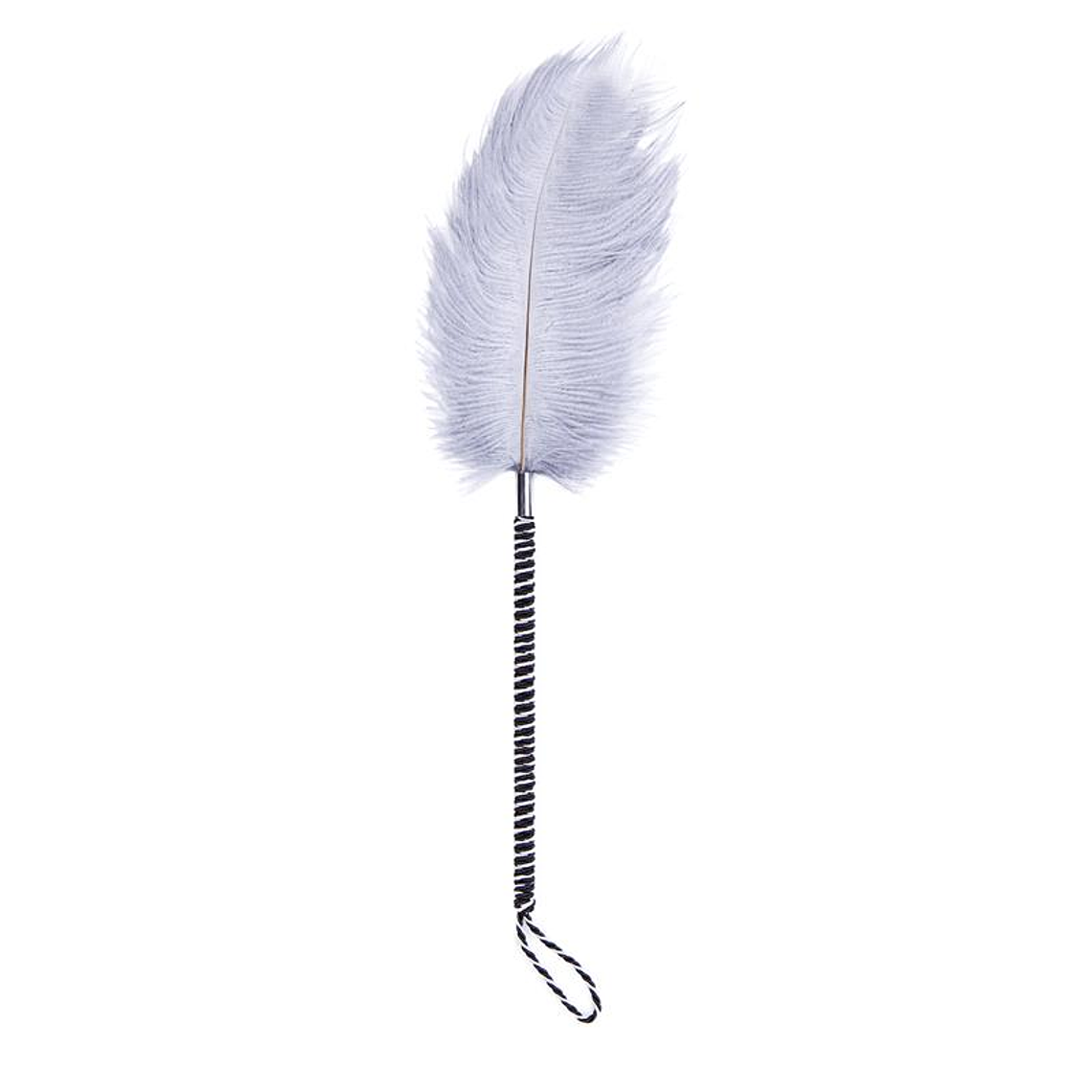 Feather Tickler with Wrapped 46 cm Black/White 1