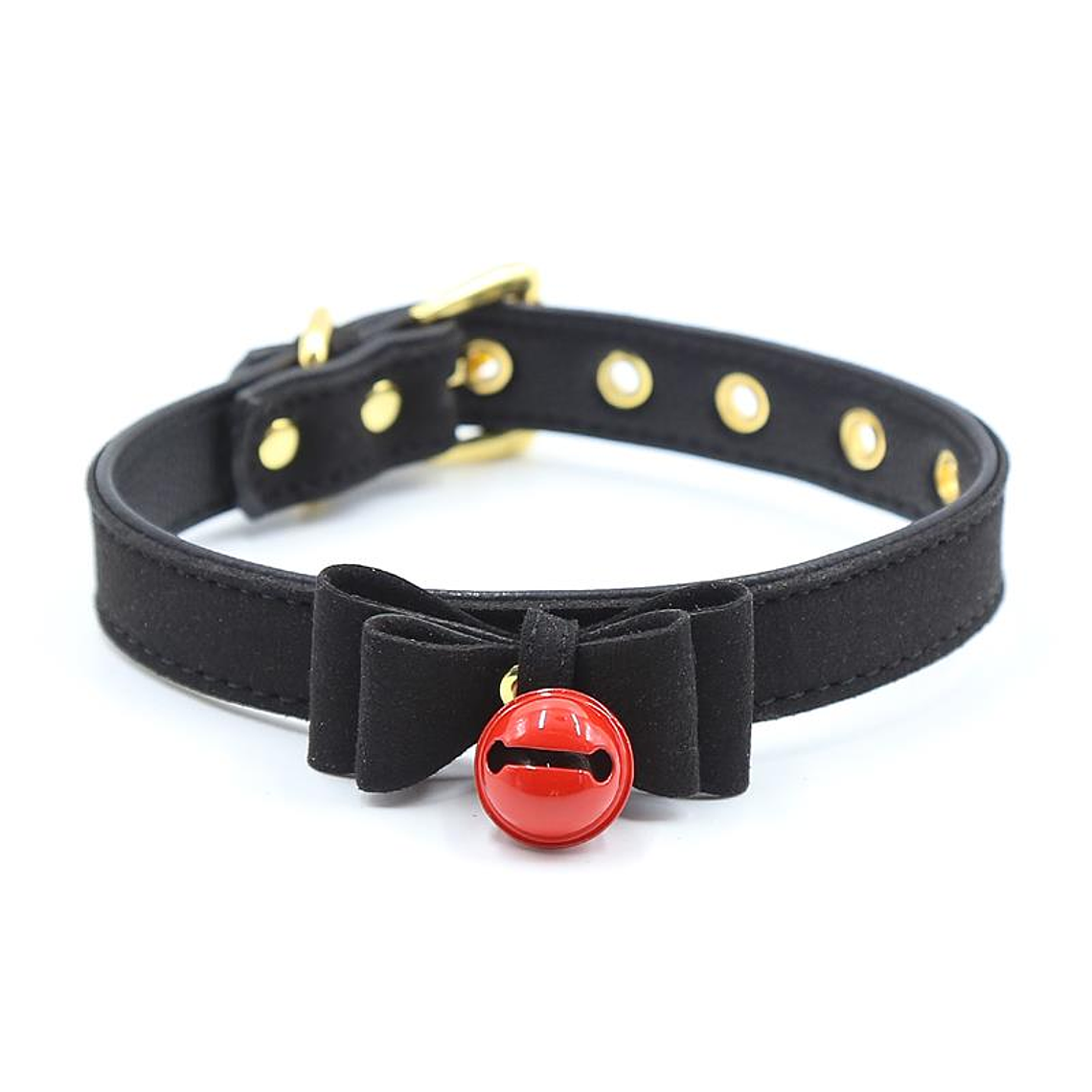 Collar with Bow and Rattle 44 cm Black/Red 1