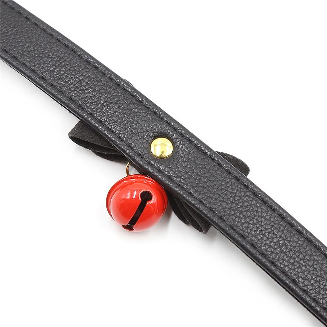 Collar with Bow and Rattle 44 cm Black/Red 5