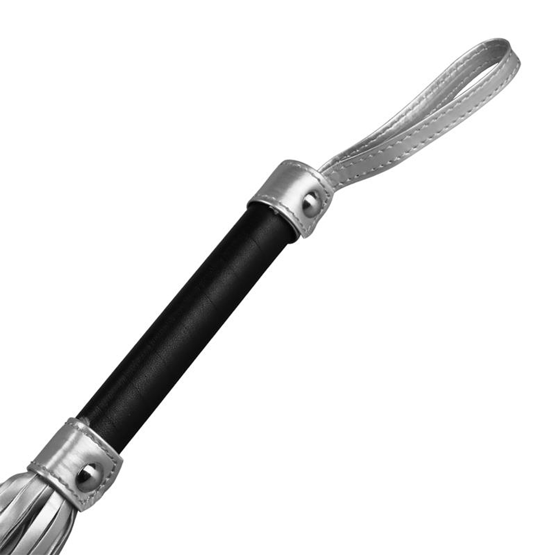 Flogger Faux Leather Silver and Black 3