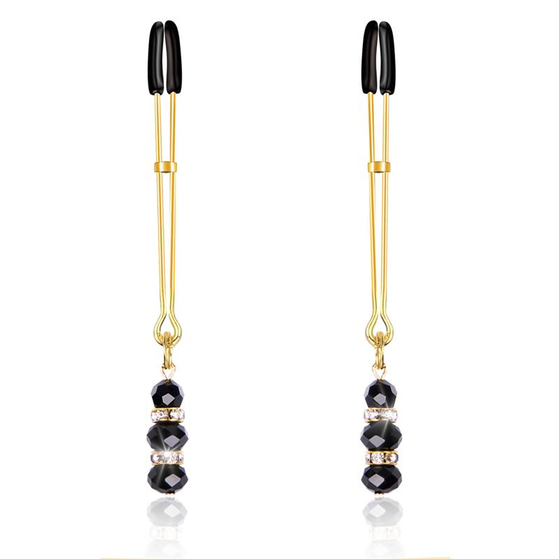 Nipple Clamps with Glass Beads Golden 1