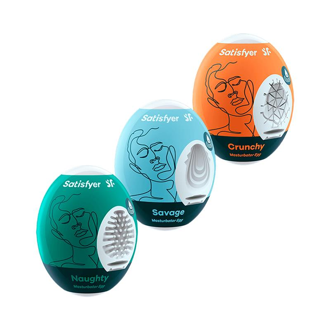 Set of 3 Masturbator Egg Naughty, Savage and Crunch 1