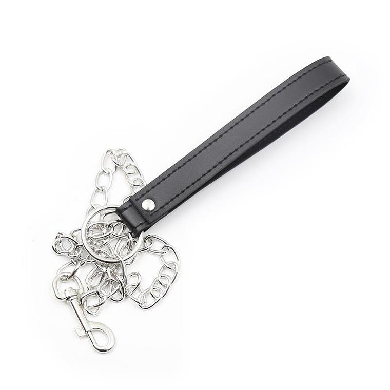 Collar With Metal Leash Black 4