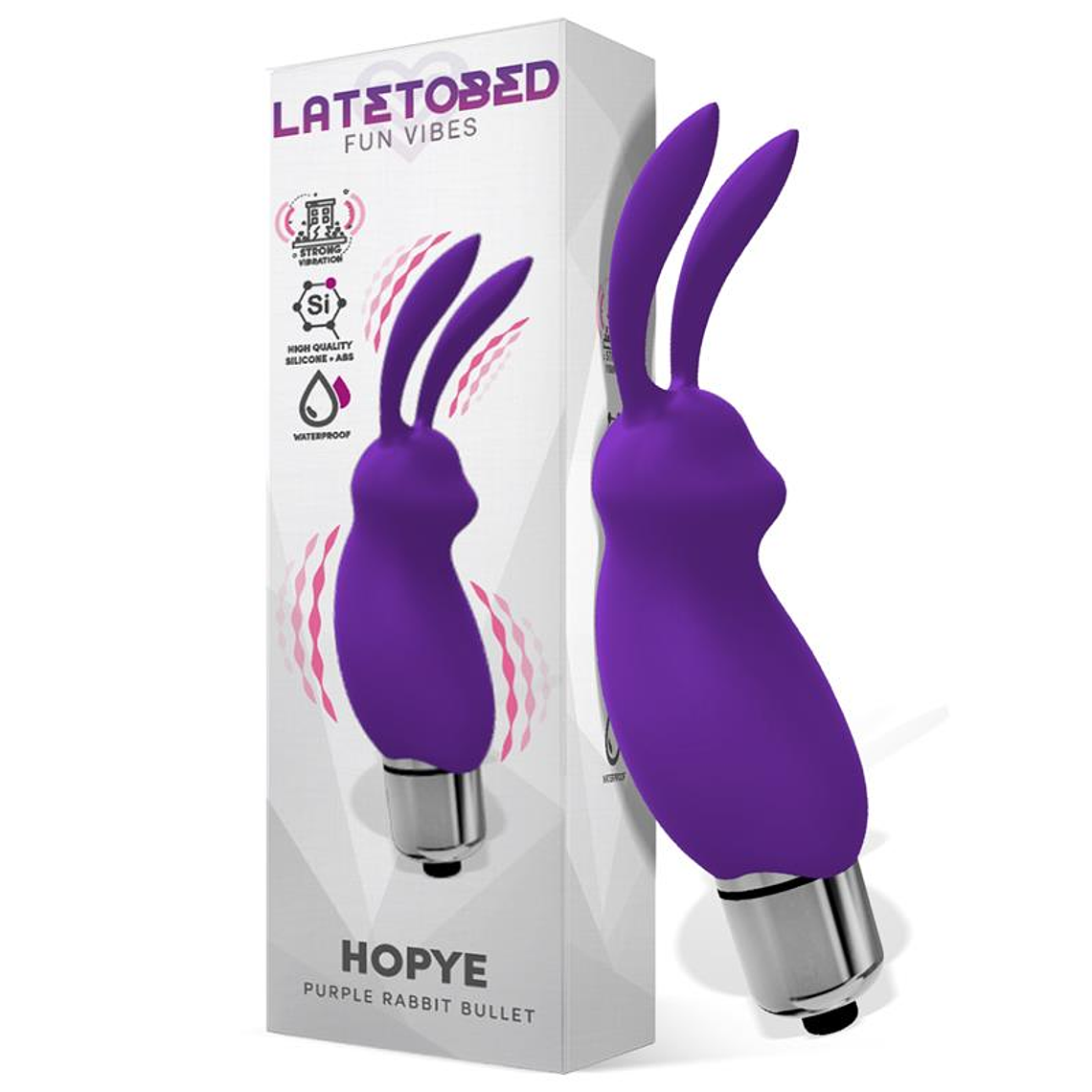 Hopye Rabbit Vibrating Bullet Silicone Purple 1