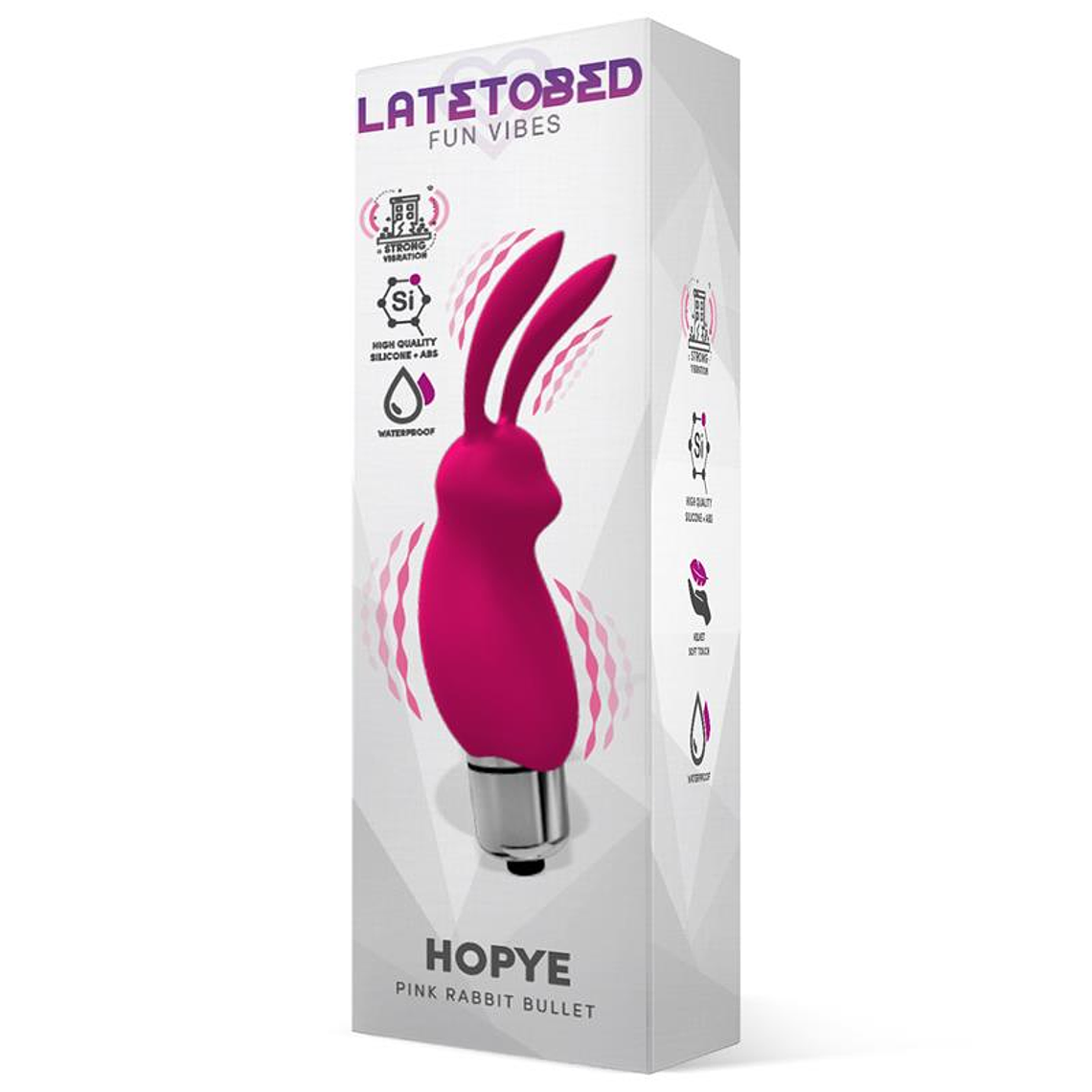 Hopye Rabbit Vibrating Bullet Silicone Pink 2