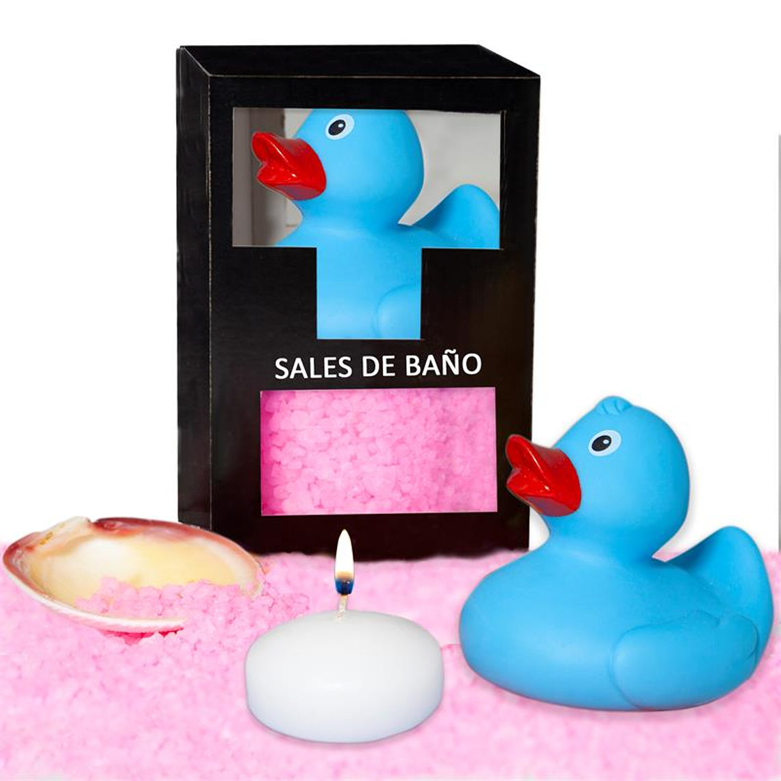 Set Bath Salts Rose Duck, Candle and Shell 150 gr 1