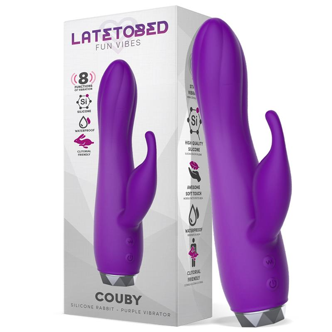 Couby Silicone Rabbit Purple Vibrator 1