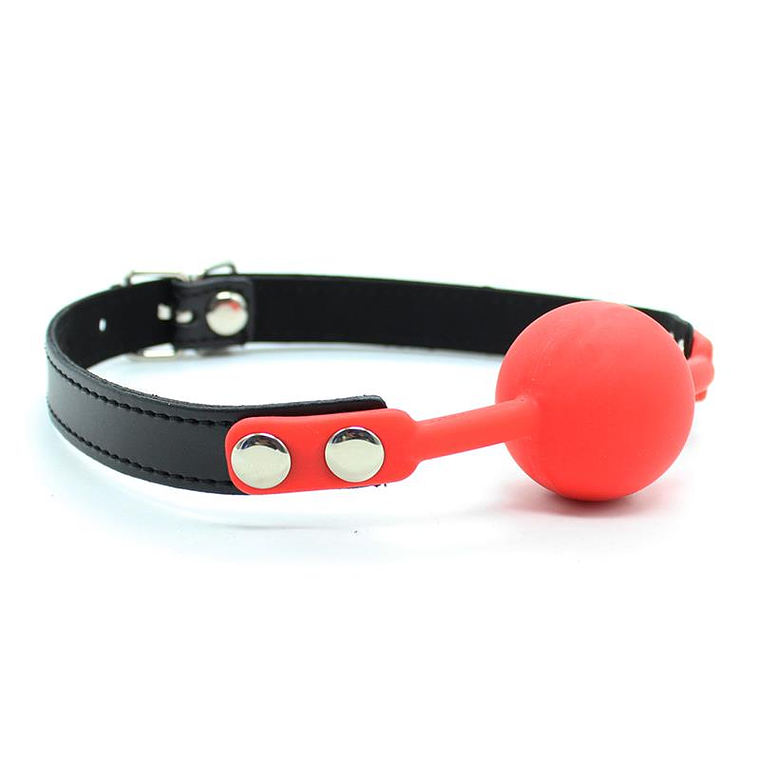 Silicone Ball Gag 4 cm Black/Red 2