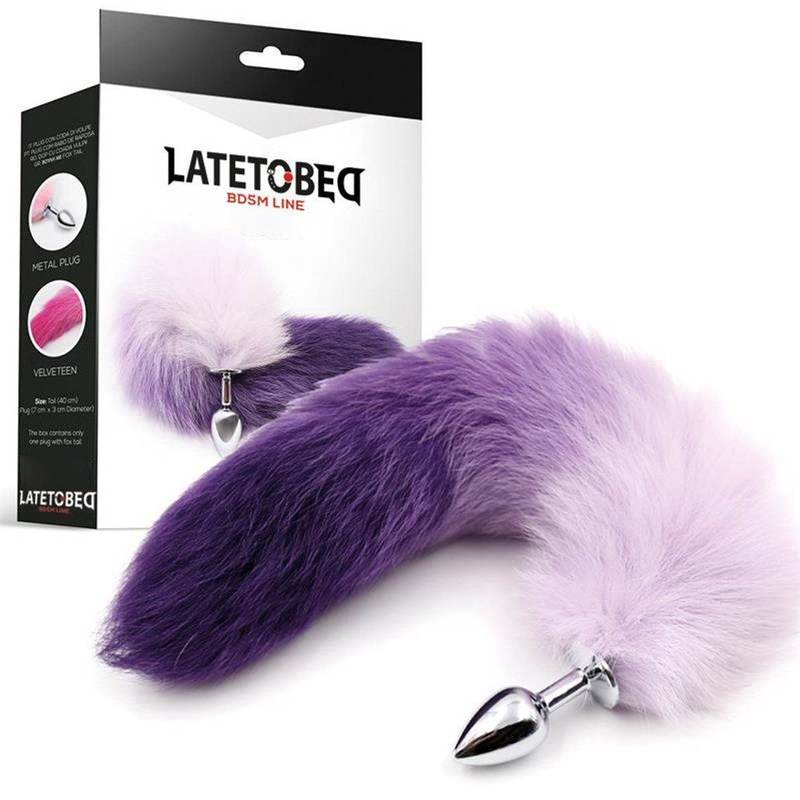 Anal Plug Purple and White Foxy Tail Size S 1