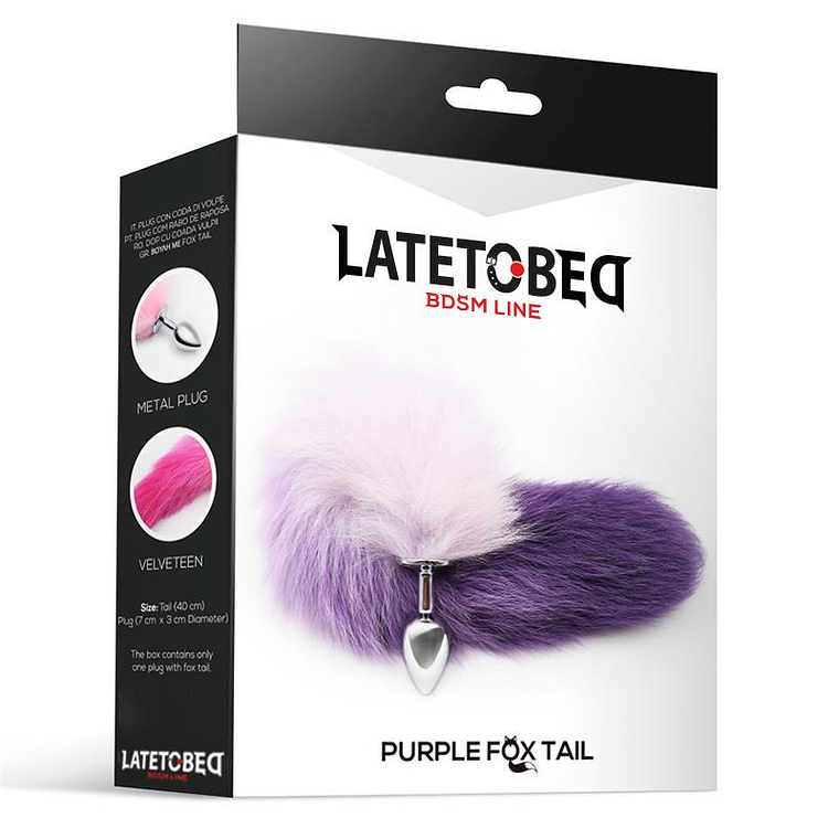 Anal Plug Purple and White Foxy Tail Size S 3