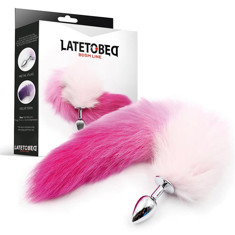 Butt Plug with Pink and White Tail Size S 1
