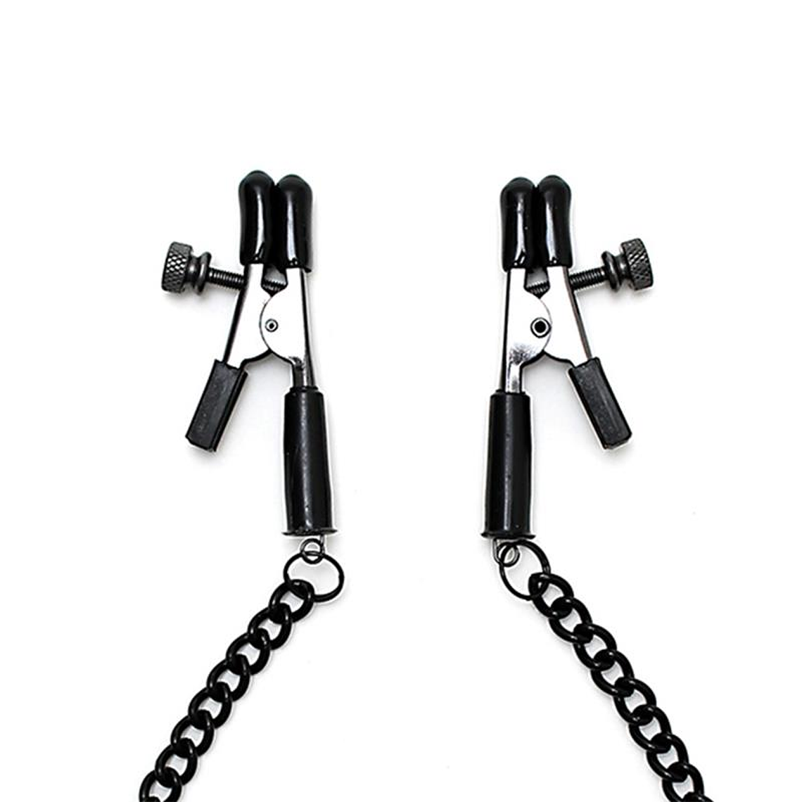 Adjustable nipple clamps with black chain 2