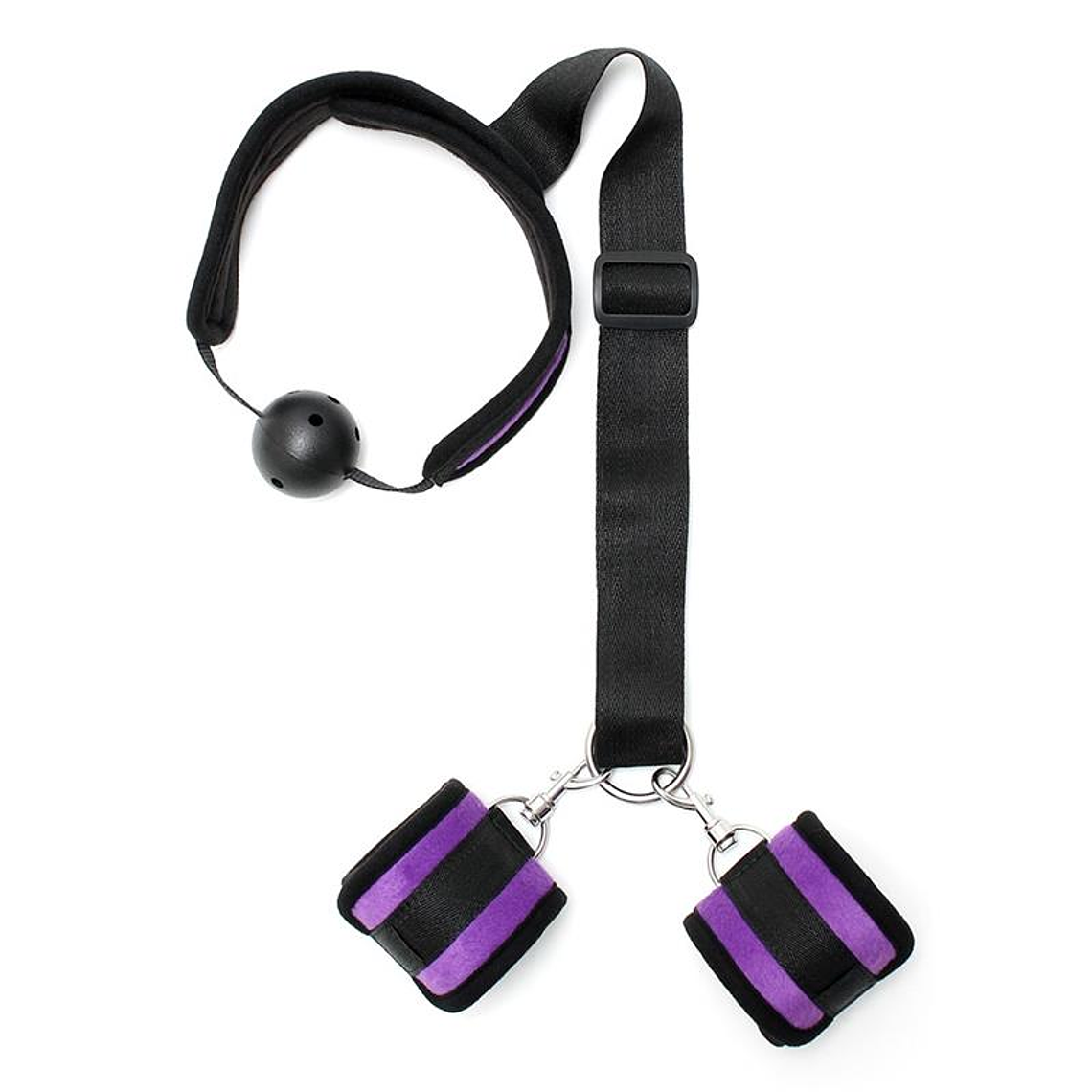 Set Mouthgag with Cuffs Purple 3