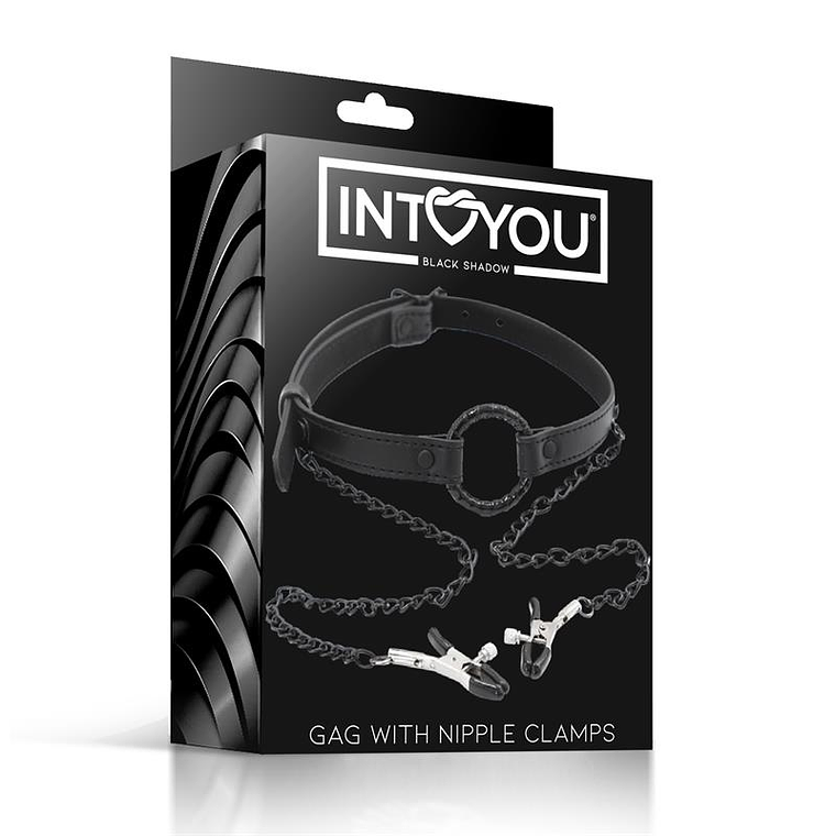 O Ring Gag and Nipple Clamps Vegan Leather 7