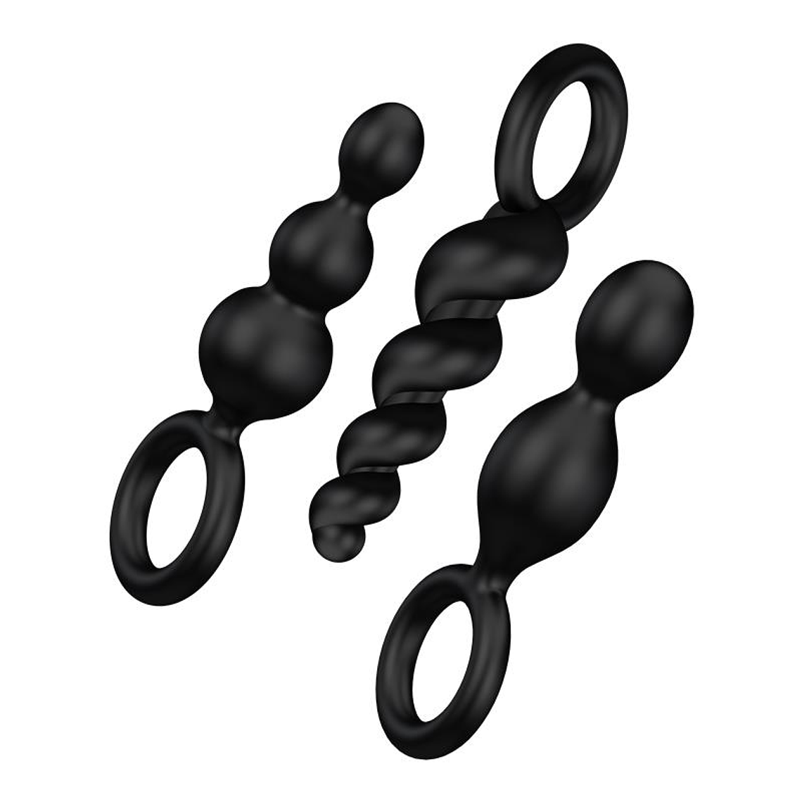Pack of 3 Plugs Silicone Black 1