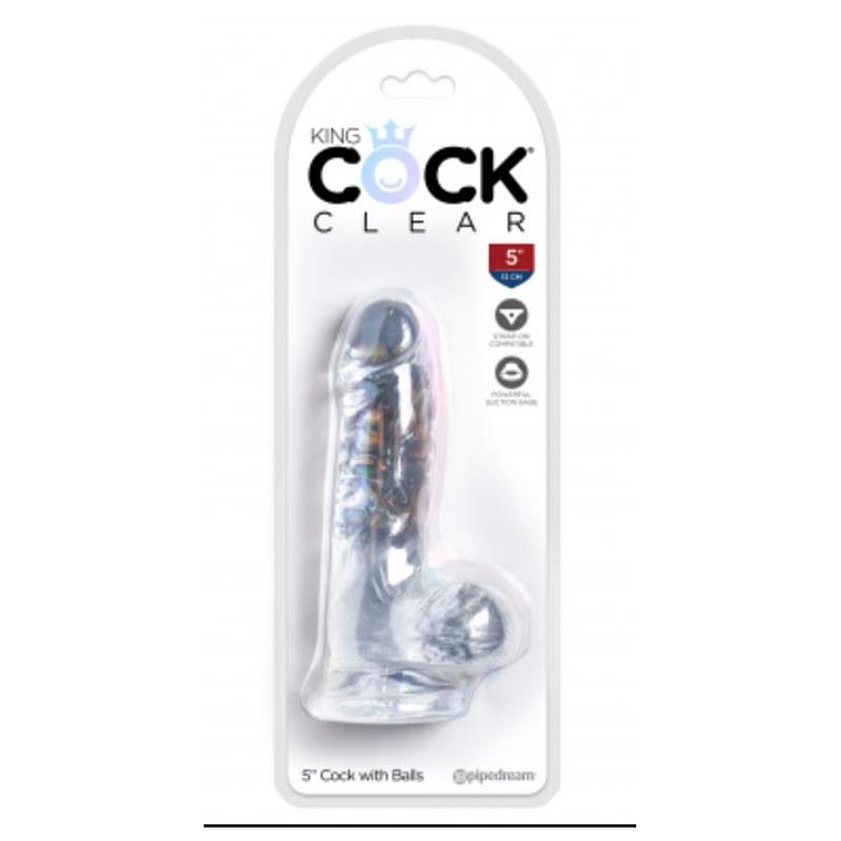 Realistic Dildo with Testicles 5 Clear 1