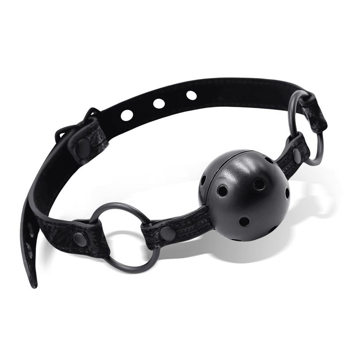Breathable Gag Ball Sapphire Vegan Leather 2