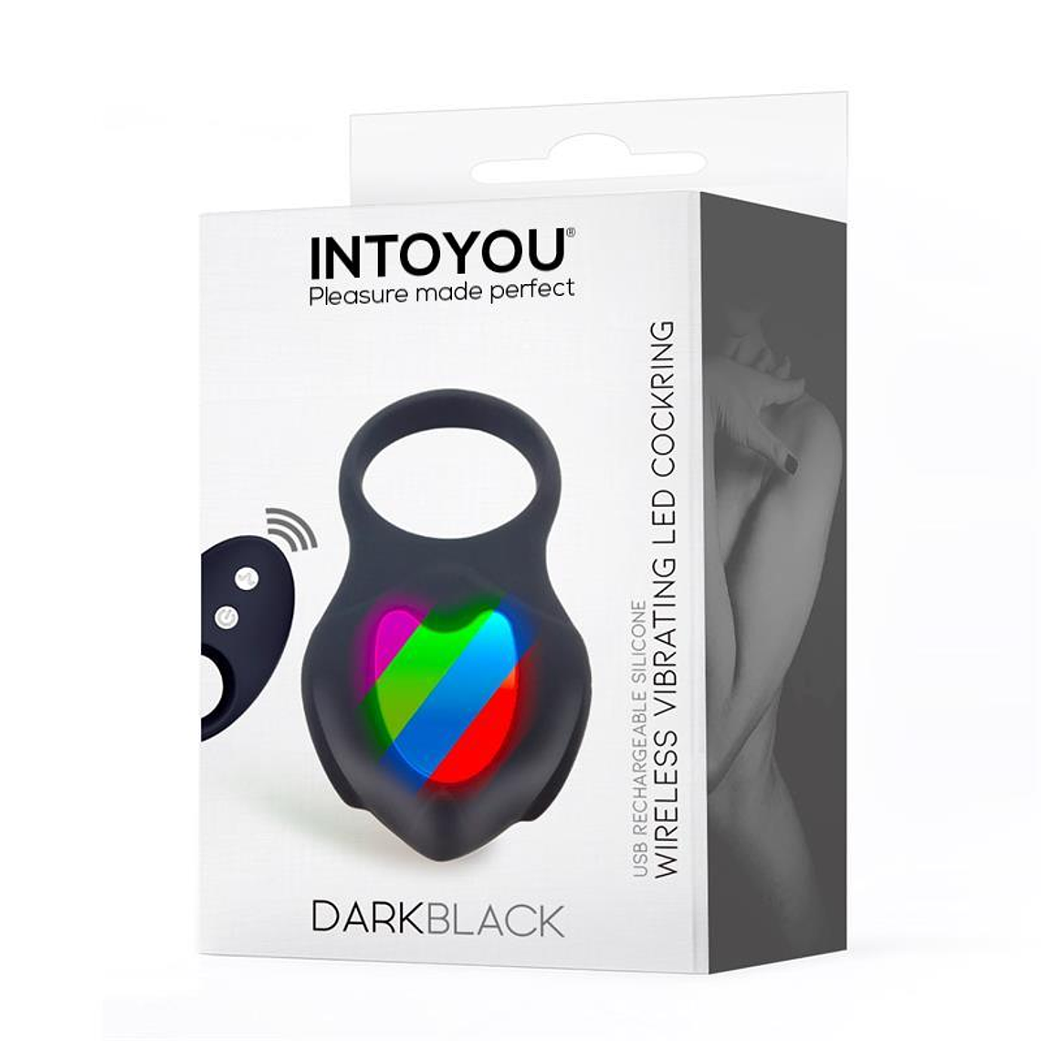 Darkblack Vibrating Ring with Led Remote Control USB Silicone 2
