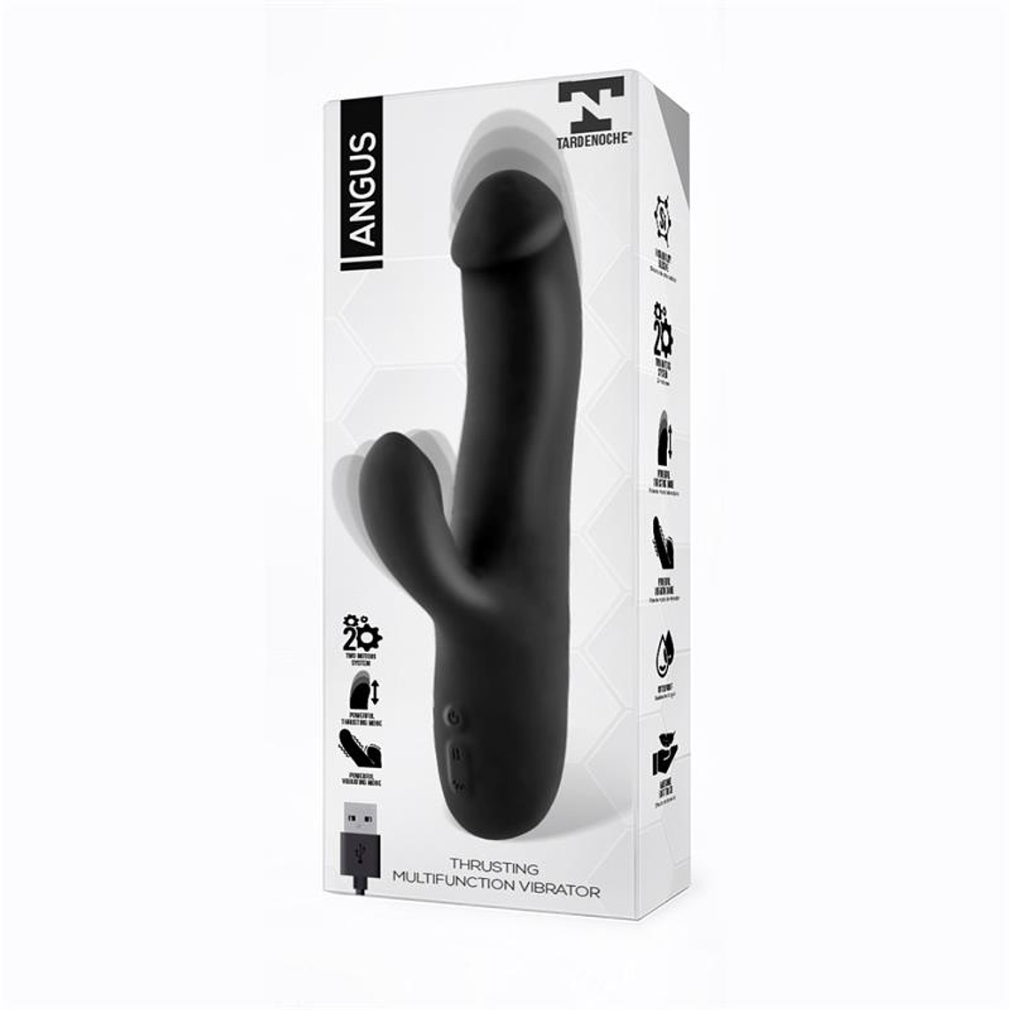 Angus Vibrator with Thrusting Movement 2 Motors Silicone USB 2