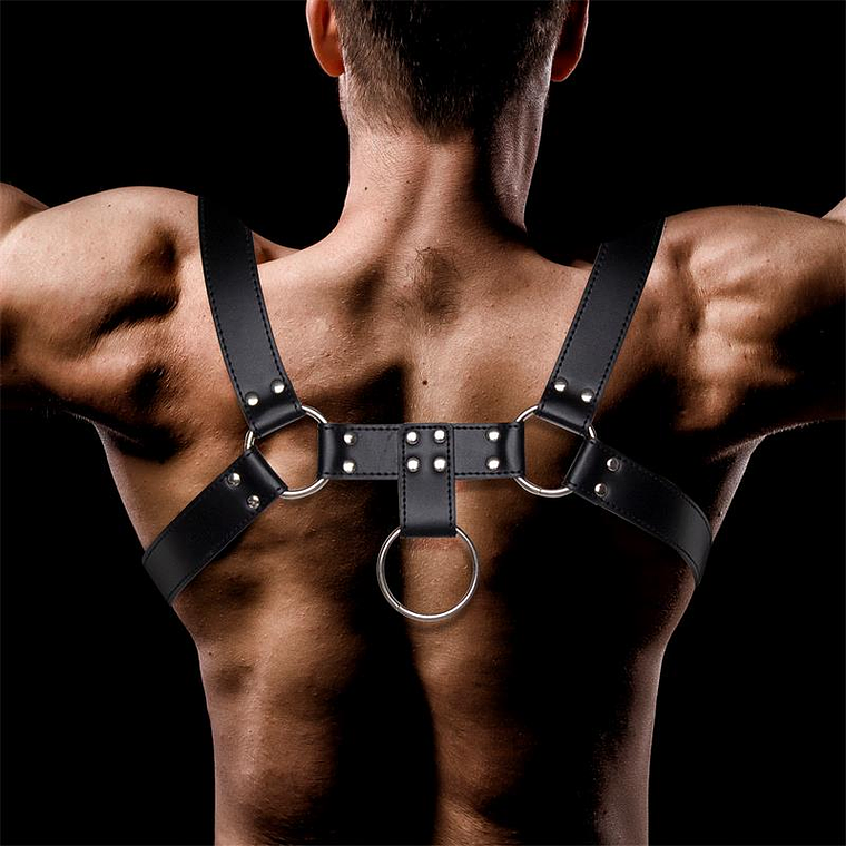 Domine Male Chest Bondage Harness Vegan Leather 3
