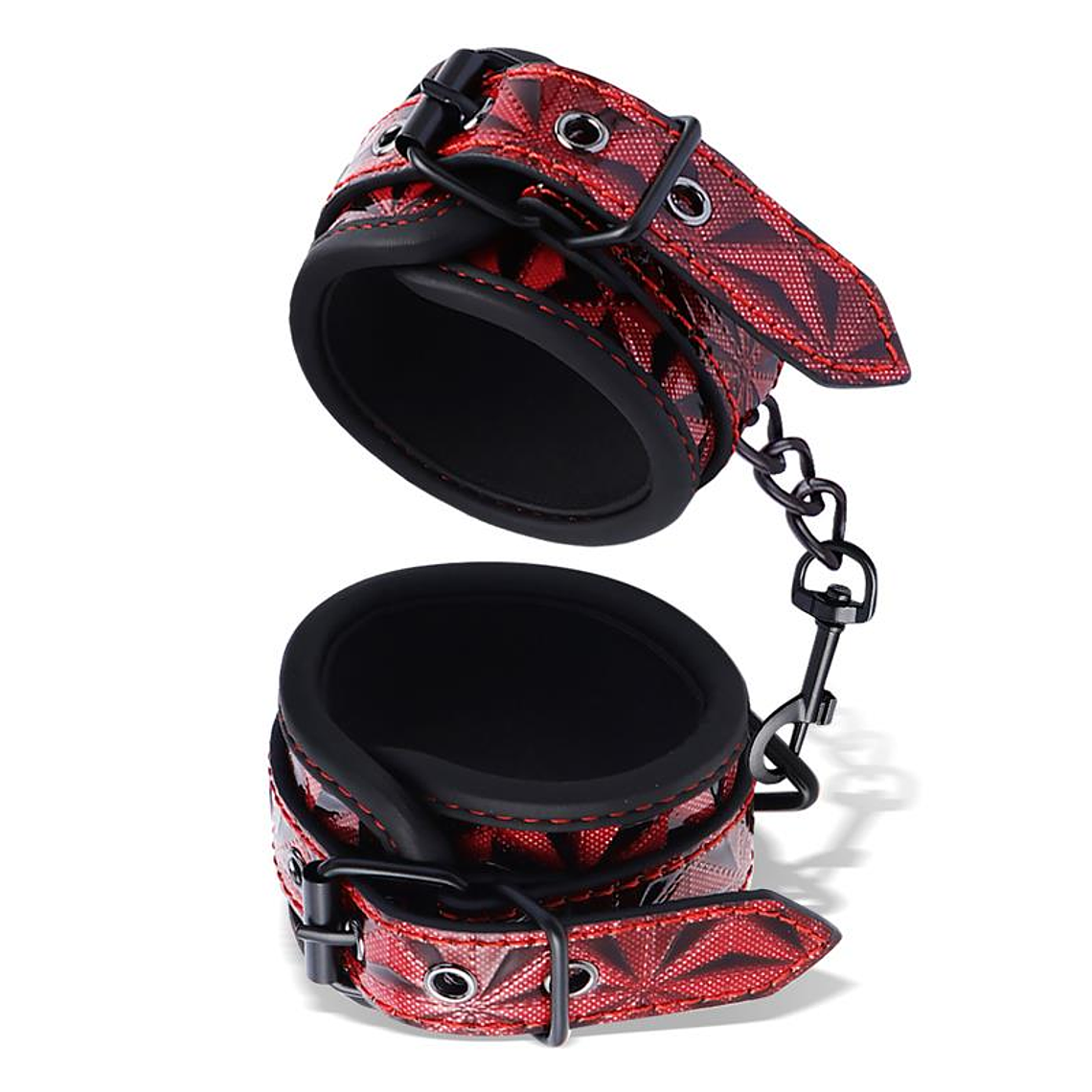 Adjustable Ankle Cuffs Diamond Vegan Leather 2