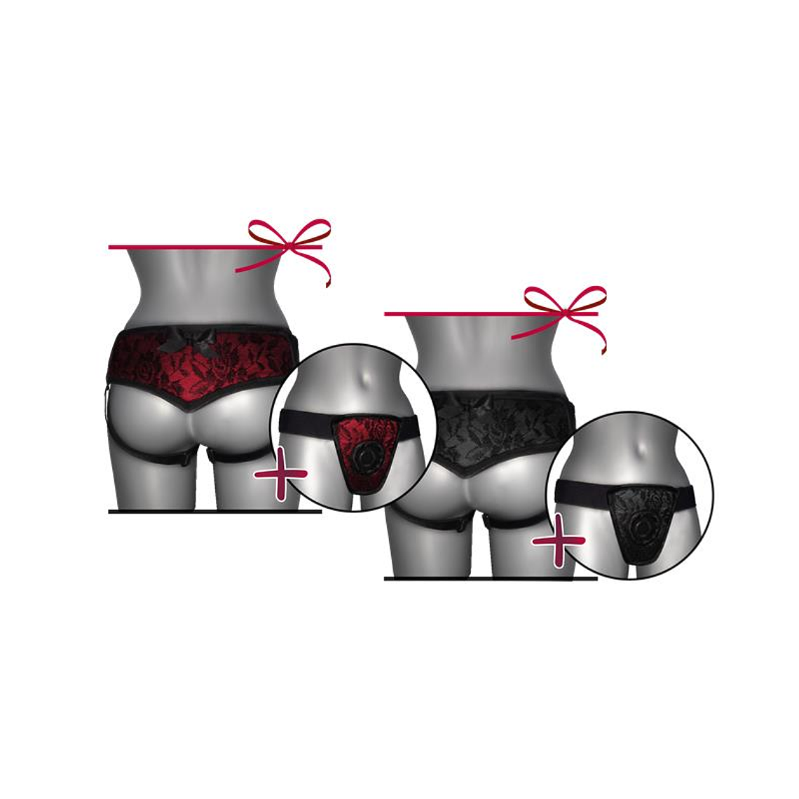 Strap On de Luxe Red With Back S - XL 2