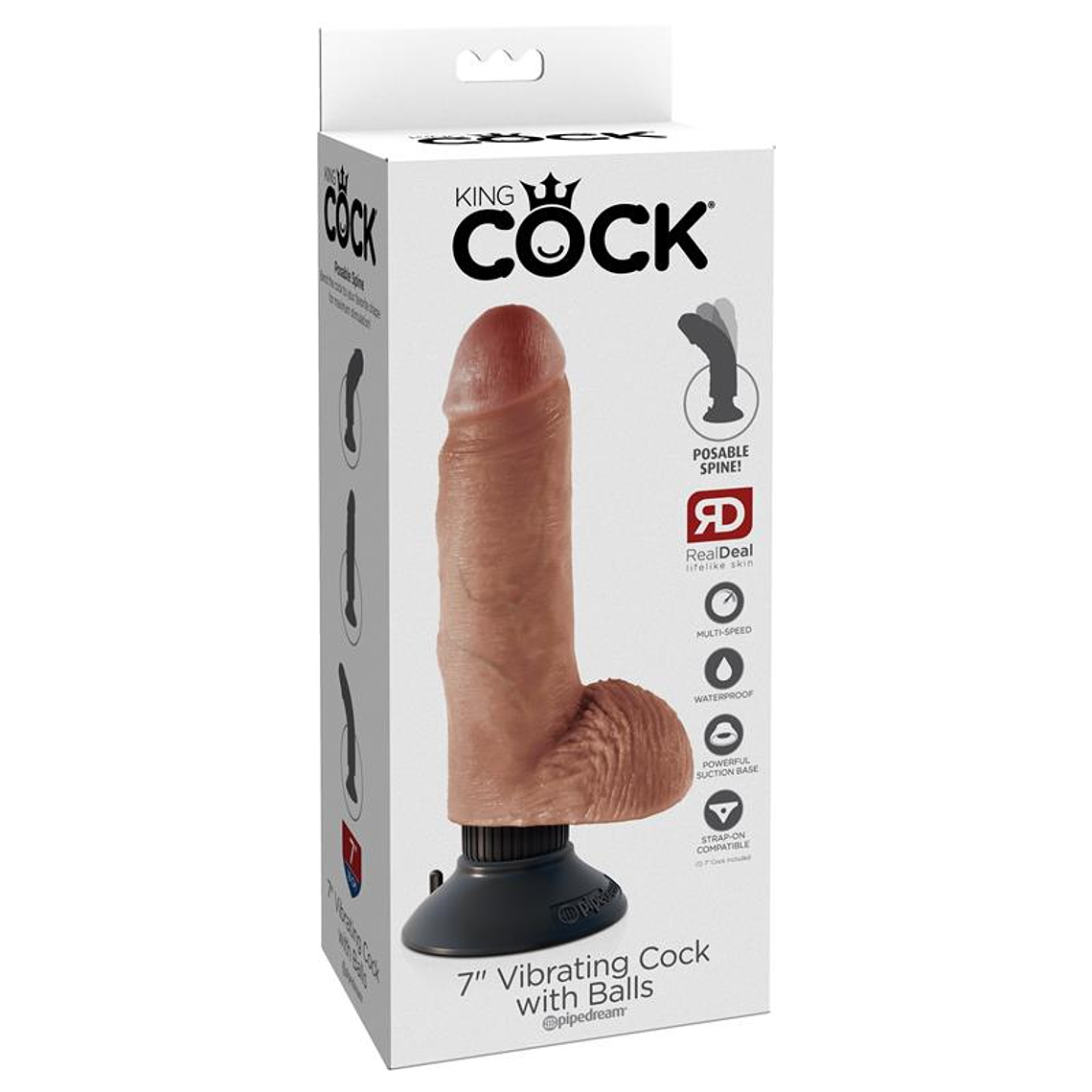 Vibrating Cock with Balls 7 Tan 4