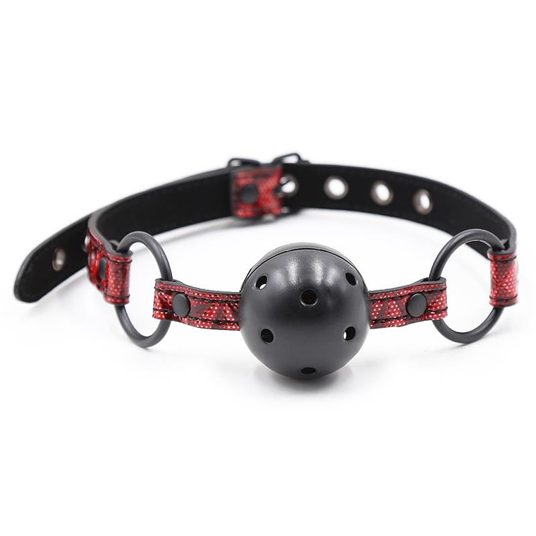 Breathable Gag Ball Diamond Vegan Leather 3
