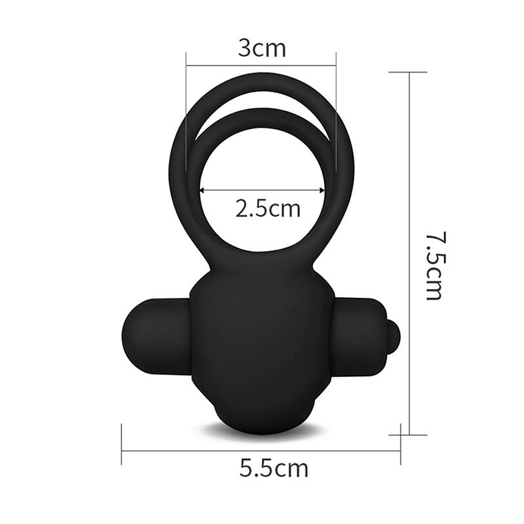 Double Vibrating Cockring Power Clit Duo Black 7