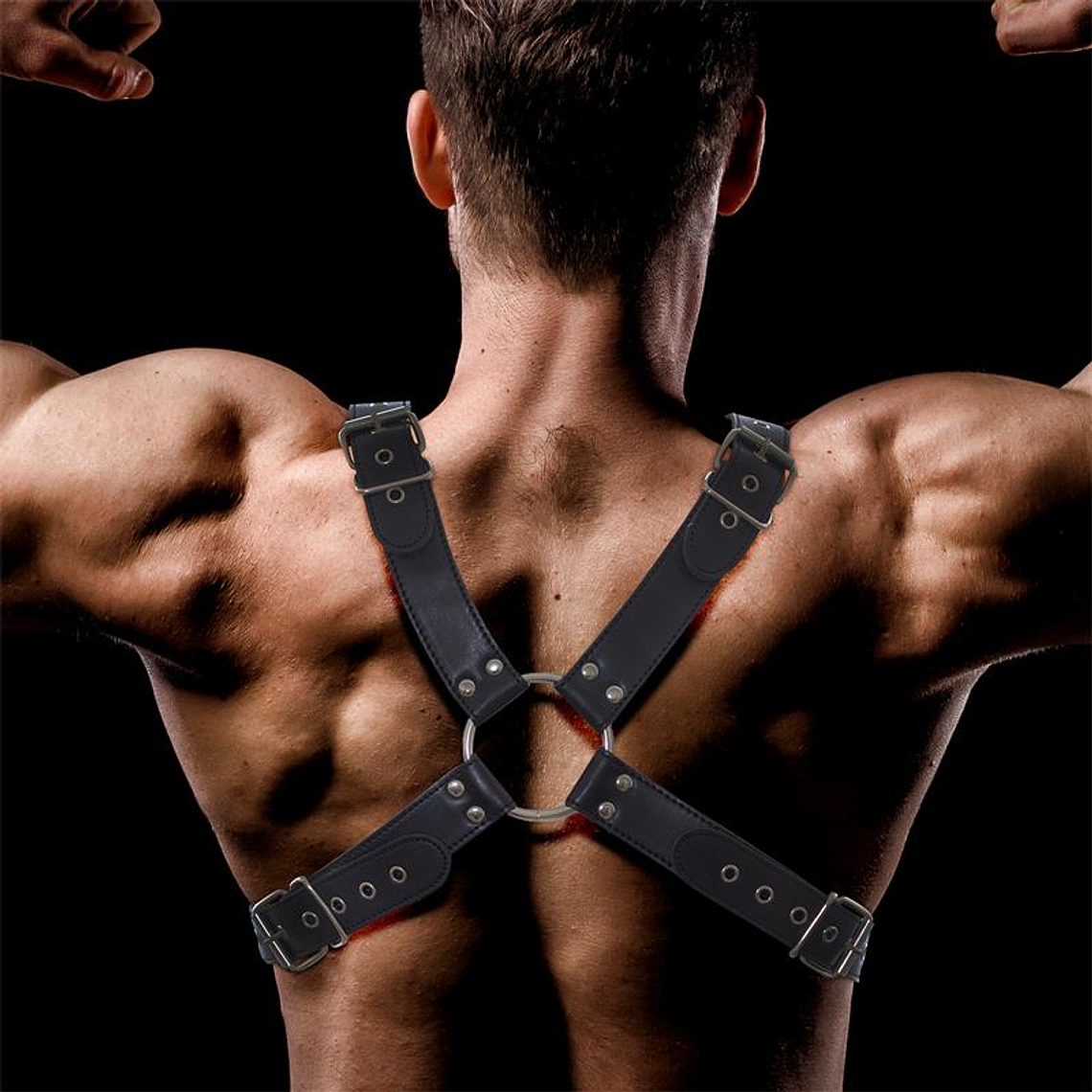 Darom Male Chest Bondage Harness Vegan Leather 3