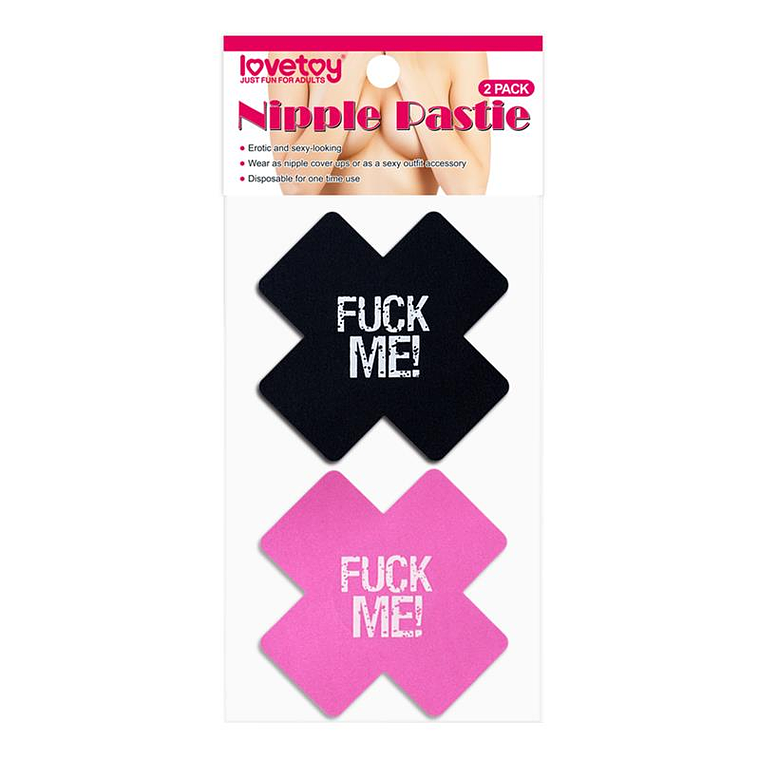 Pack Nipple Covers Cross Black and Pink FUCK ME 2