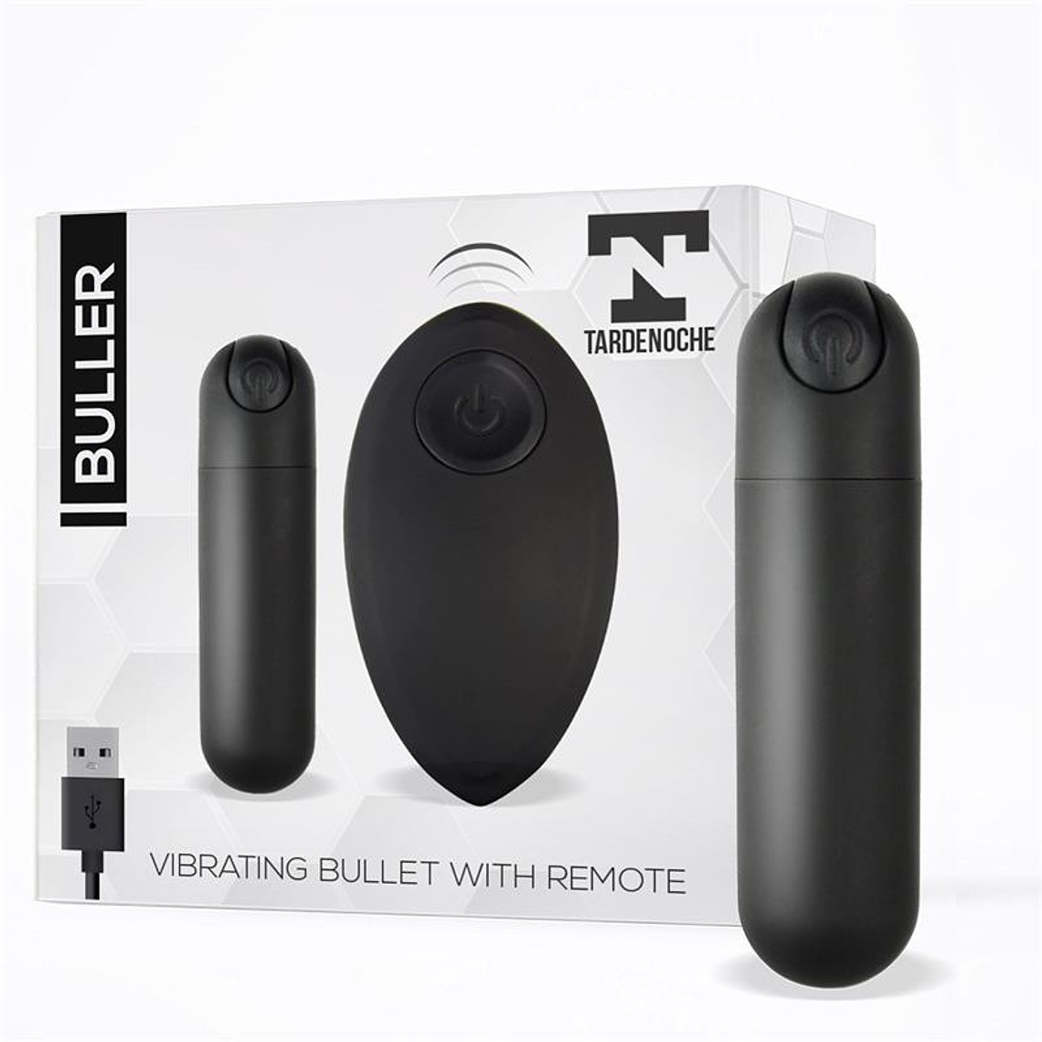 Buller Vibrating Bullet Remote Control USB Silicone Black 1