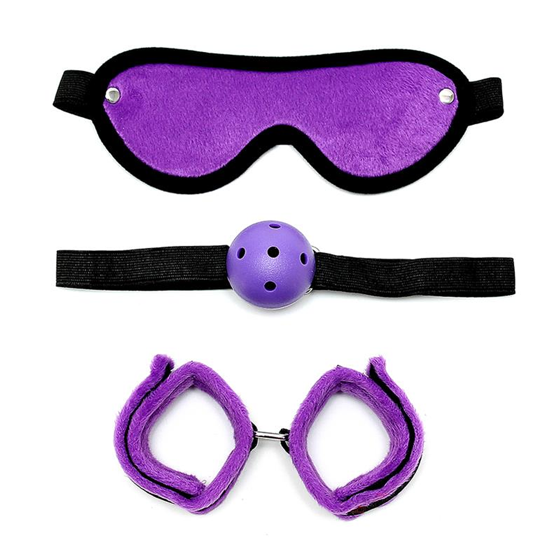 3 Pieces Bondage Set Purple 2