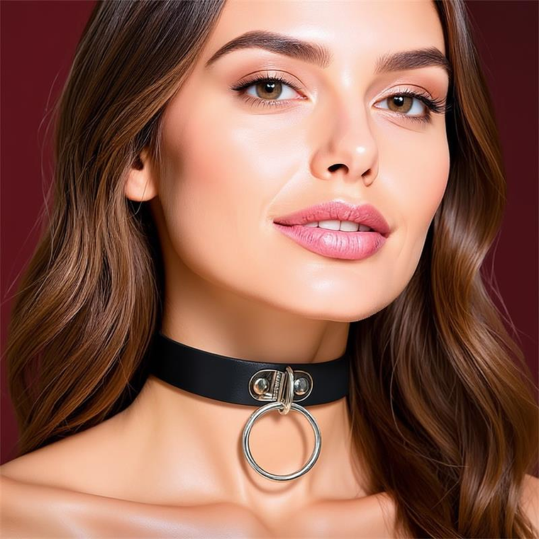 Collar with Ring Vegan Leather One Size 1