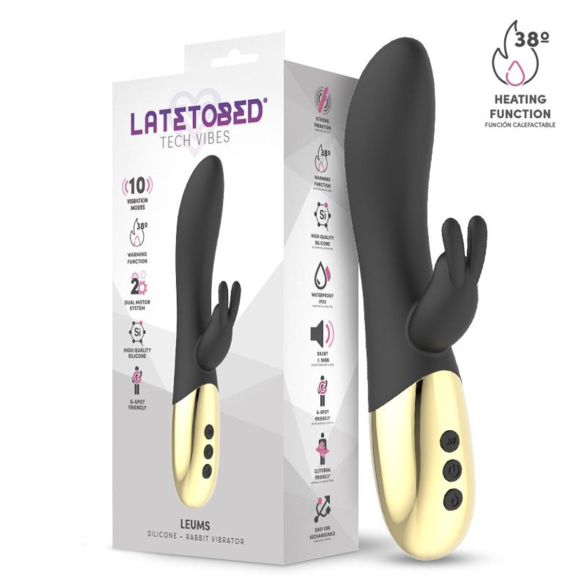 Leums Rabbit Vibe  with Warming Functio G Spot Magnetic USB 1