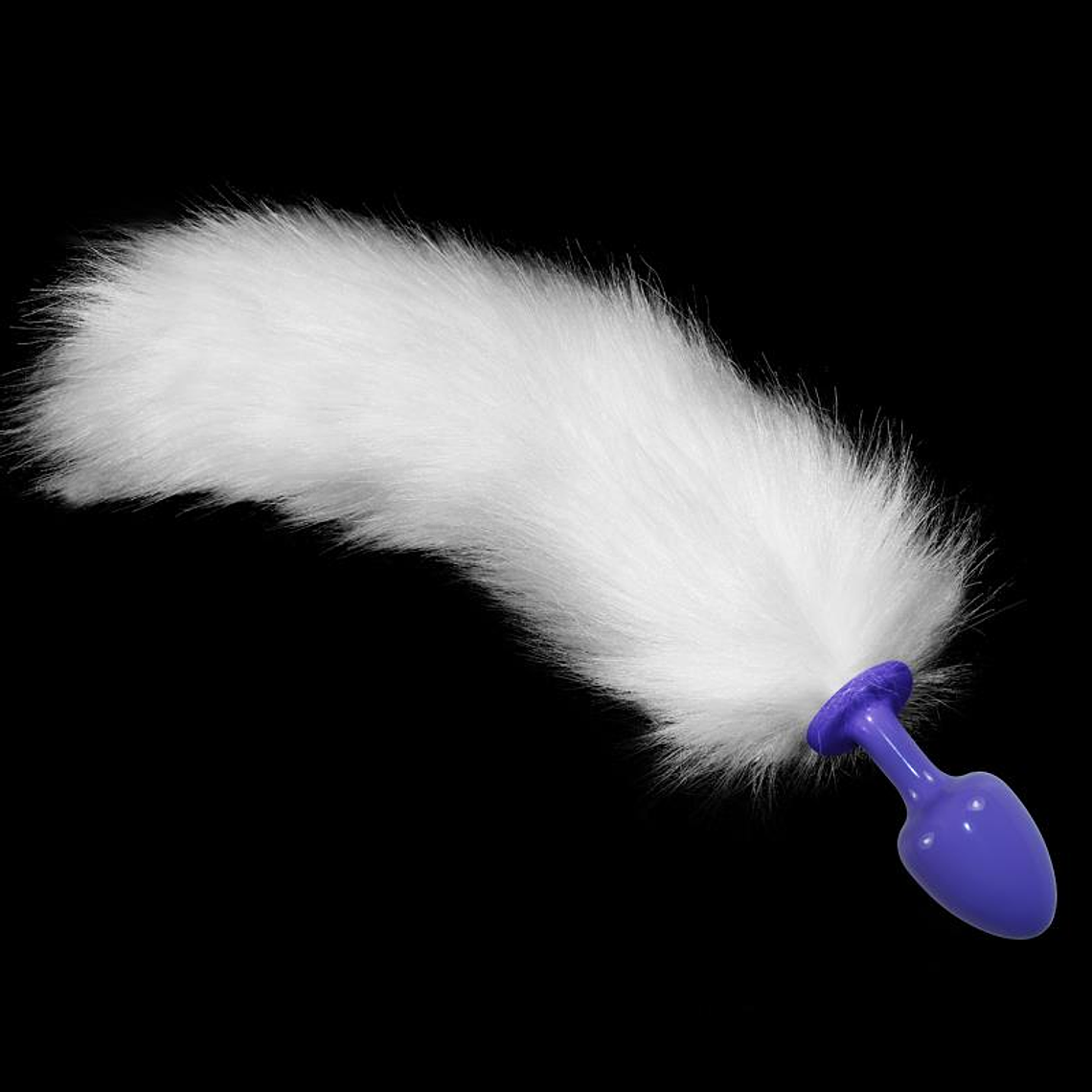 Metal Butt Plug with White Fox Tail 1