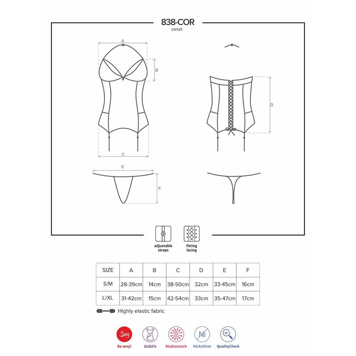 838-COR-3 Corset and Thong Red 4