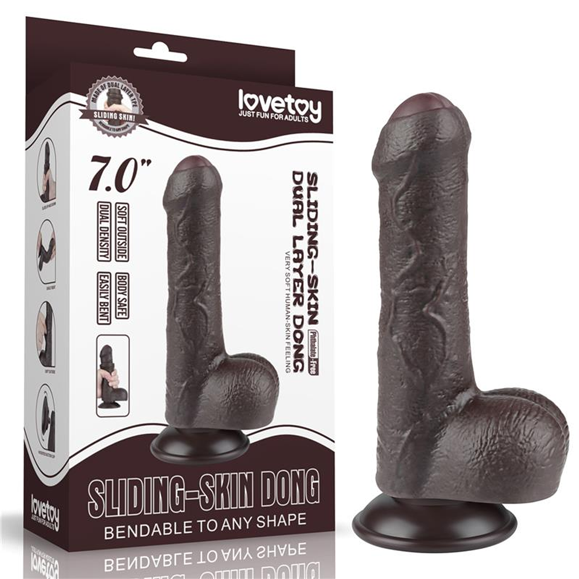 Sliding Skin Dual Layer Dildo 7 12