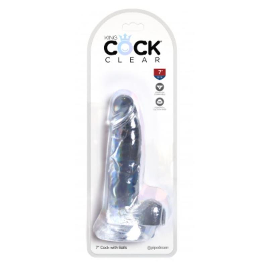 Realistic Dildo with Testicles 7 Clear 1