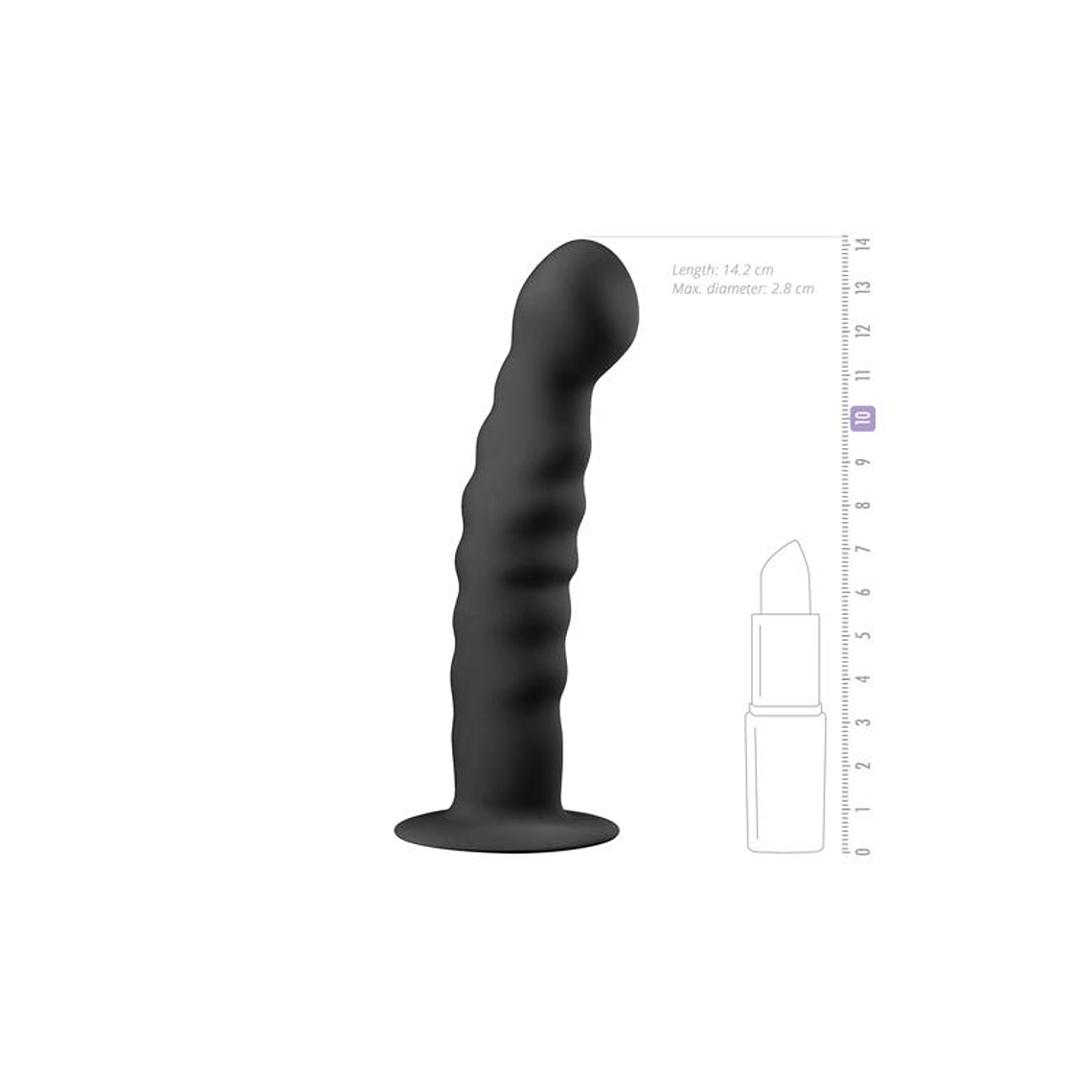 Silicone Dildo  - Black 4