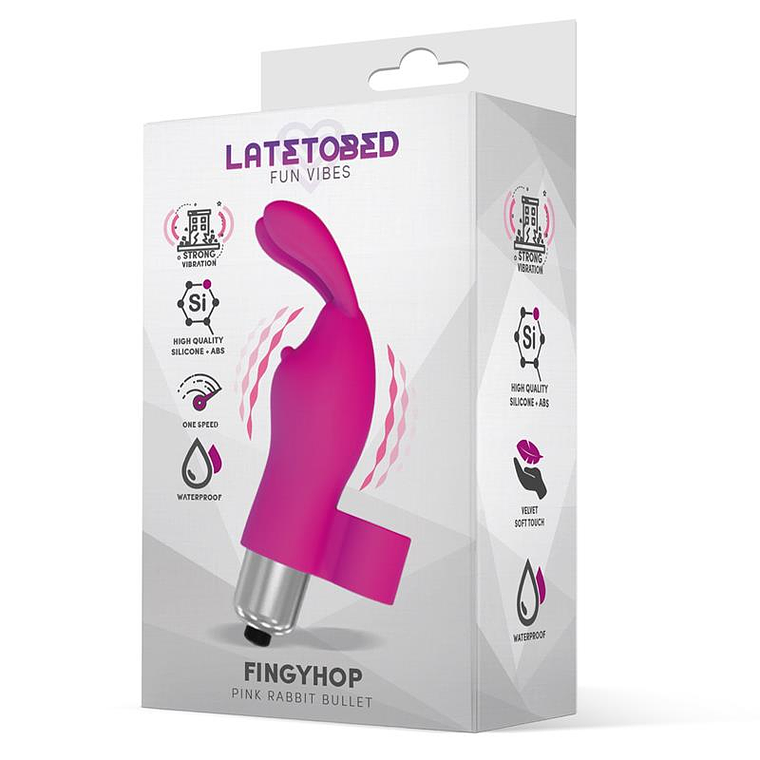 Fingyhop Vibrating Bullet with Rabbit Silicone Pink 2