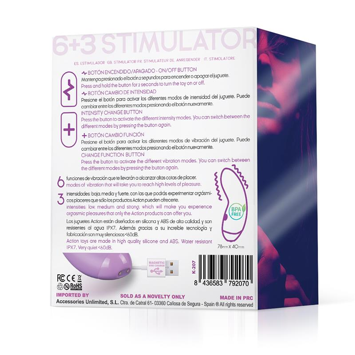 Patty Mini Massager Silicone USB Purple 3