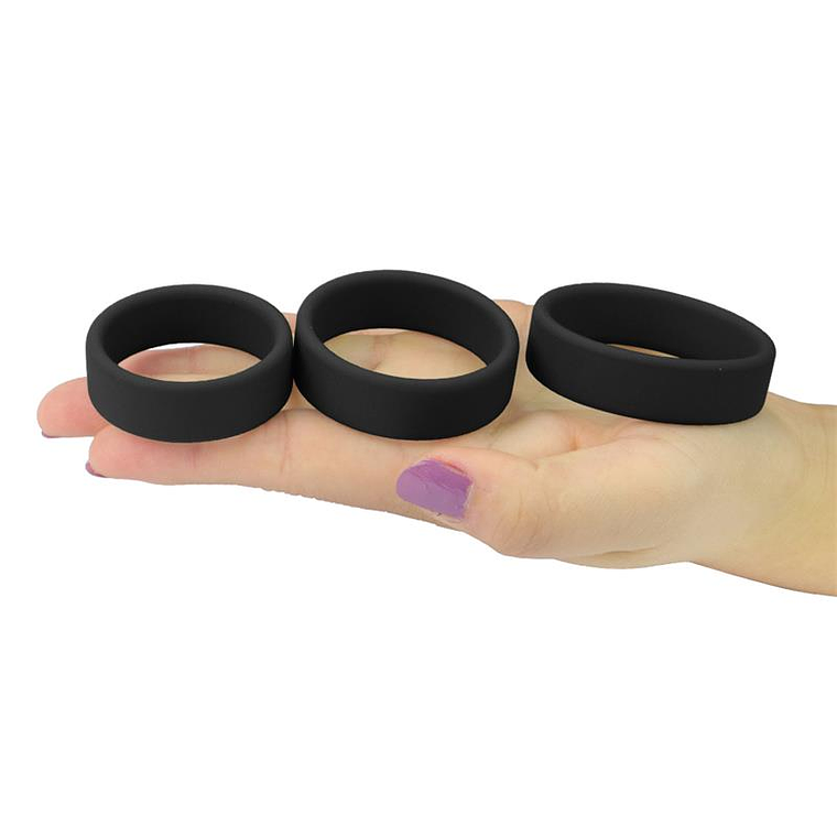 Pack of 3 Penis Ring Power Ring Black 3