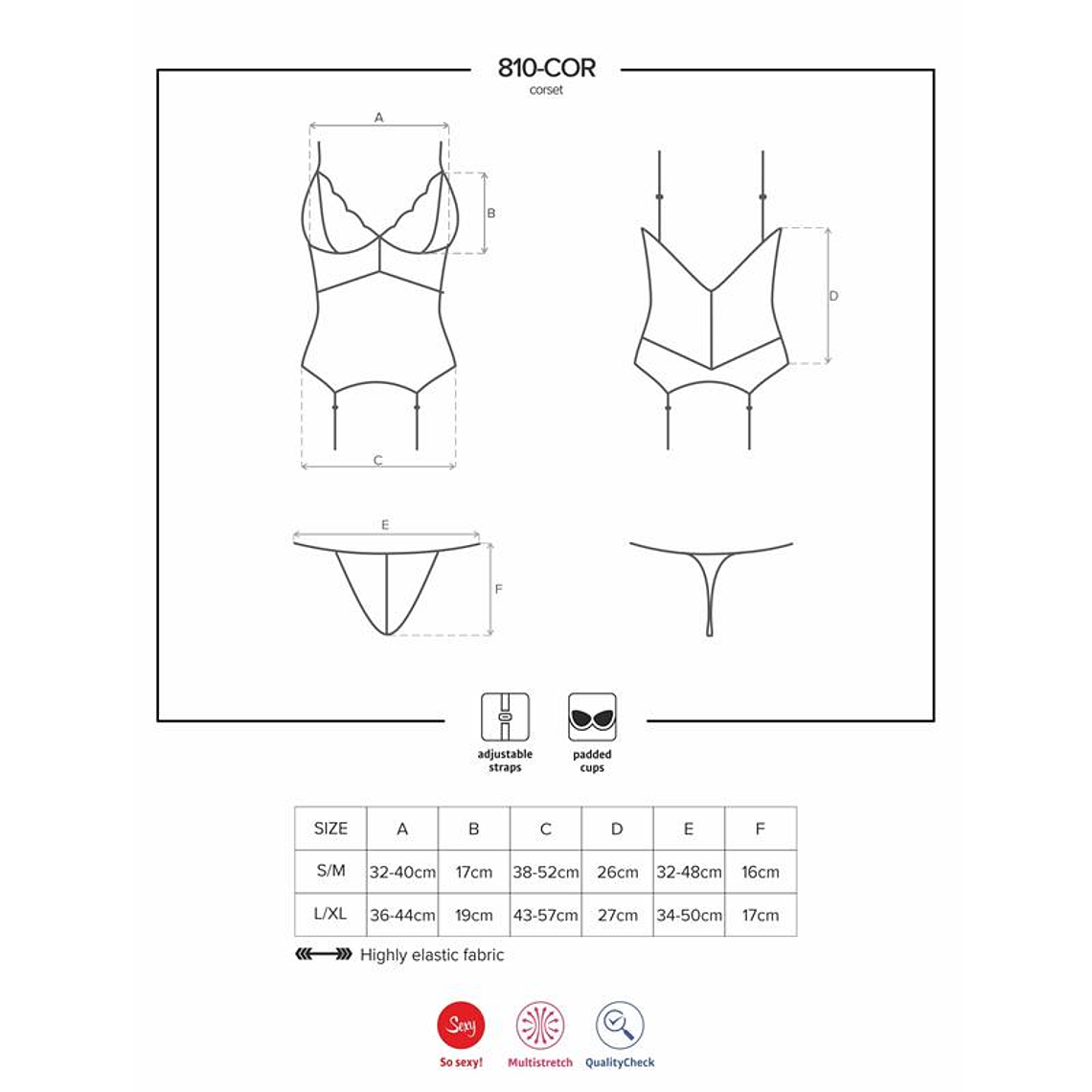 810-COR-1 Corset and Thong Black 3