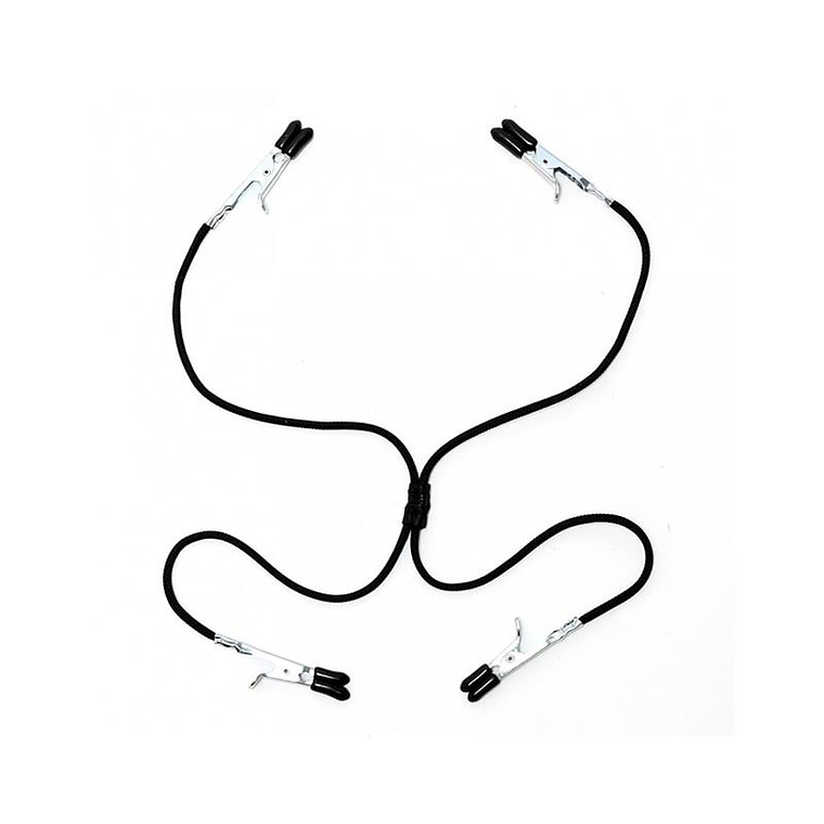 Nipple to Labia Clamps  Black Elastic 1