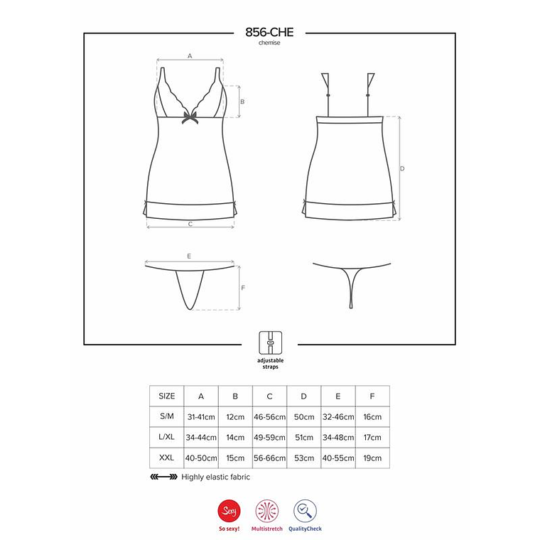 856-CHE-1 Chemise and Thong Black 3