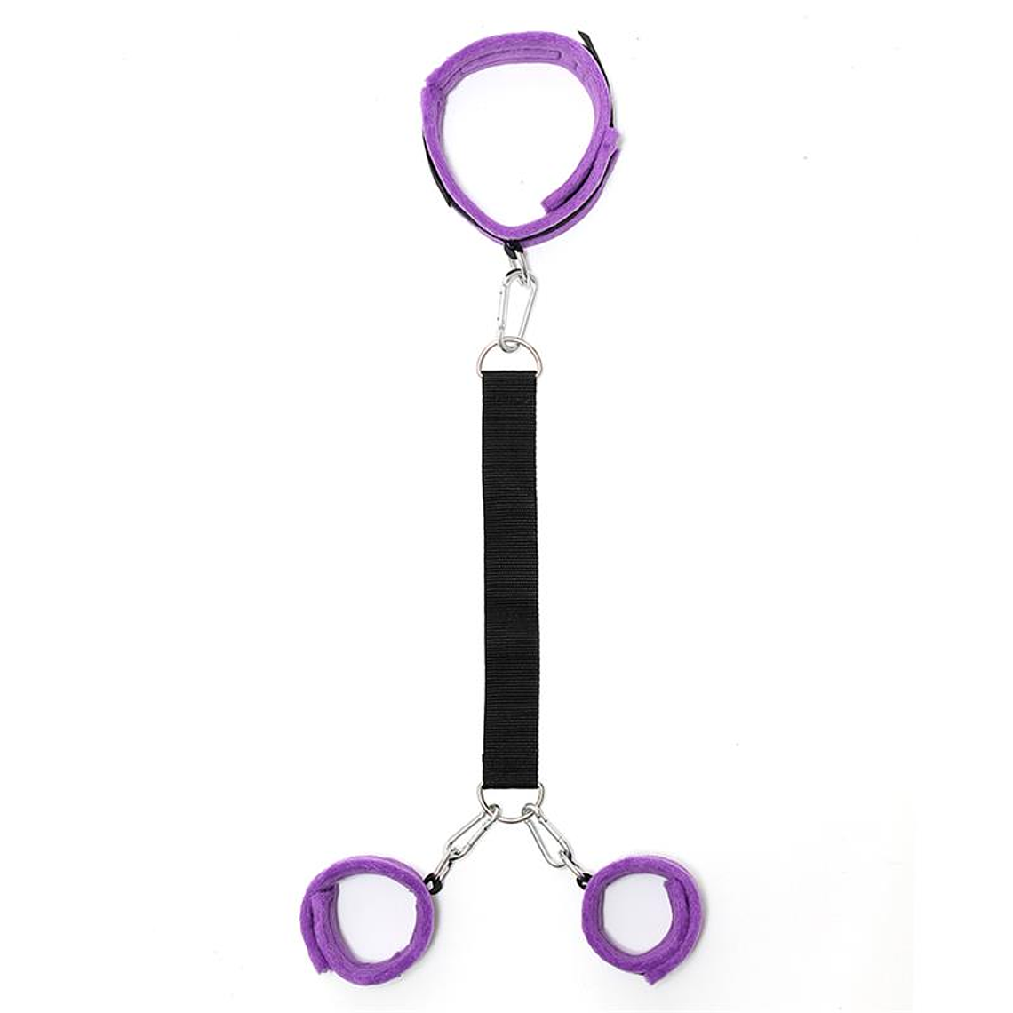 Handcuffs to Collar with Leash Adjustable Purple 2